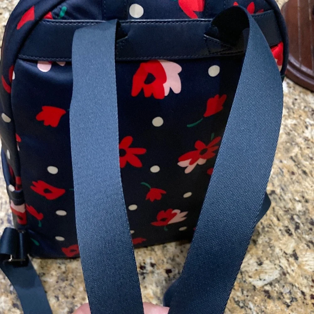 kate spade navy floral polka dot backpack